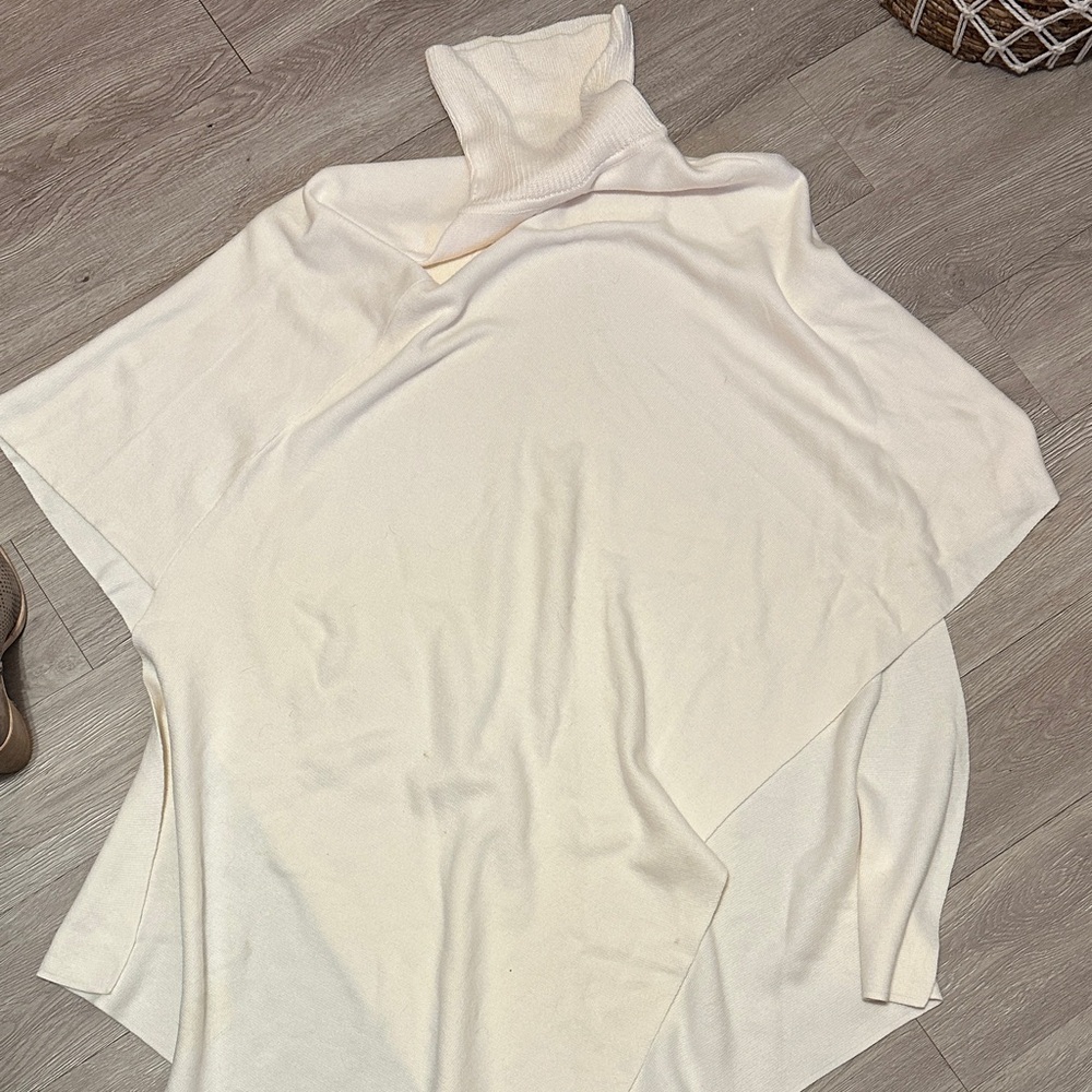 Lou & Grey Cream Turtleneck Poncho